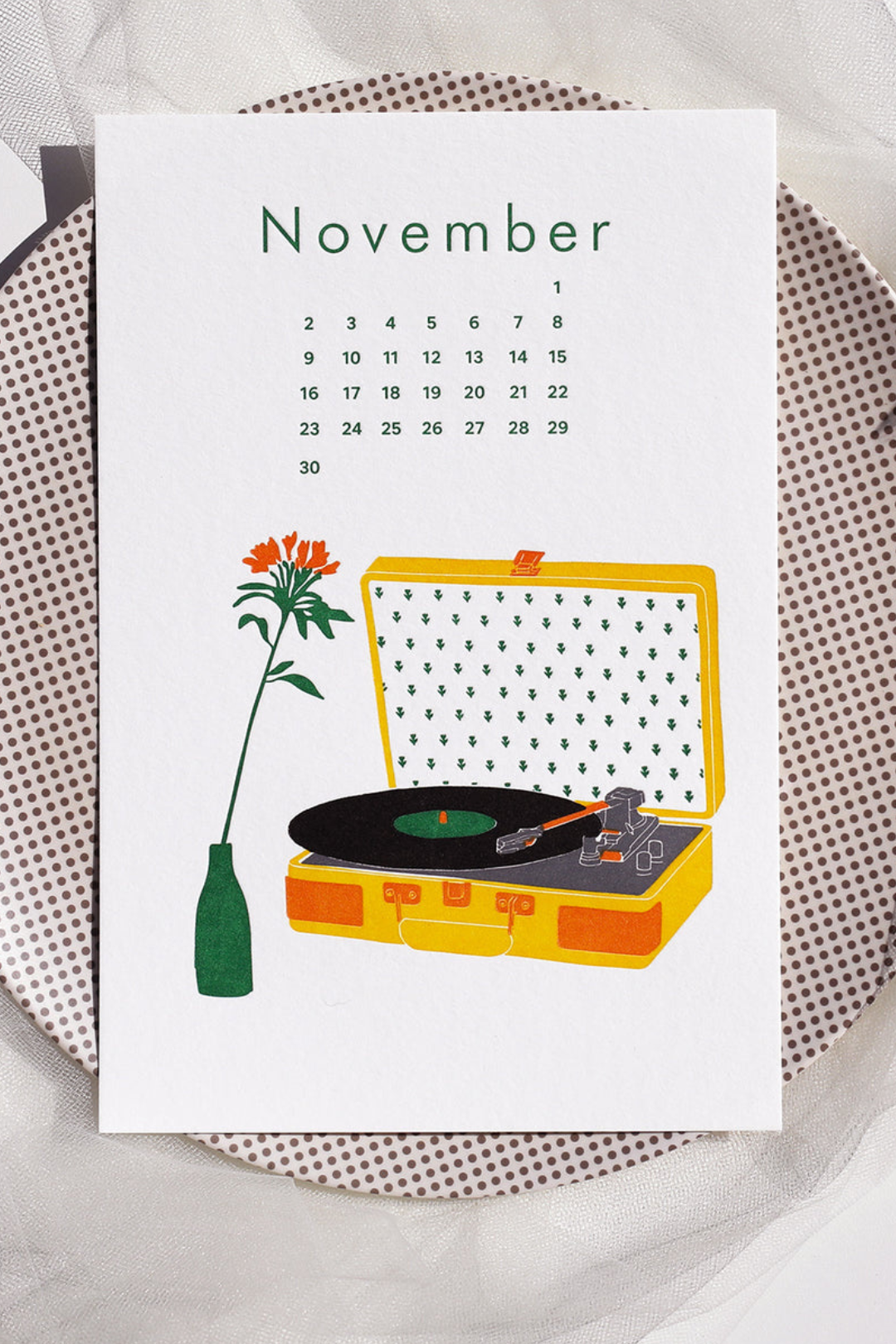 Simple Pleasures 2025 Letterpress Calendar