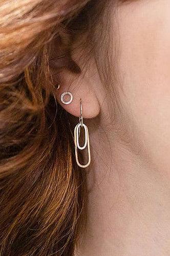 Small Double Paperclip Link Earrings