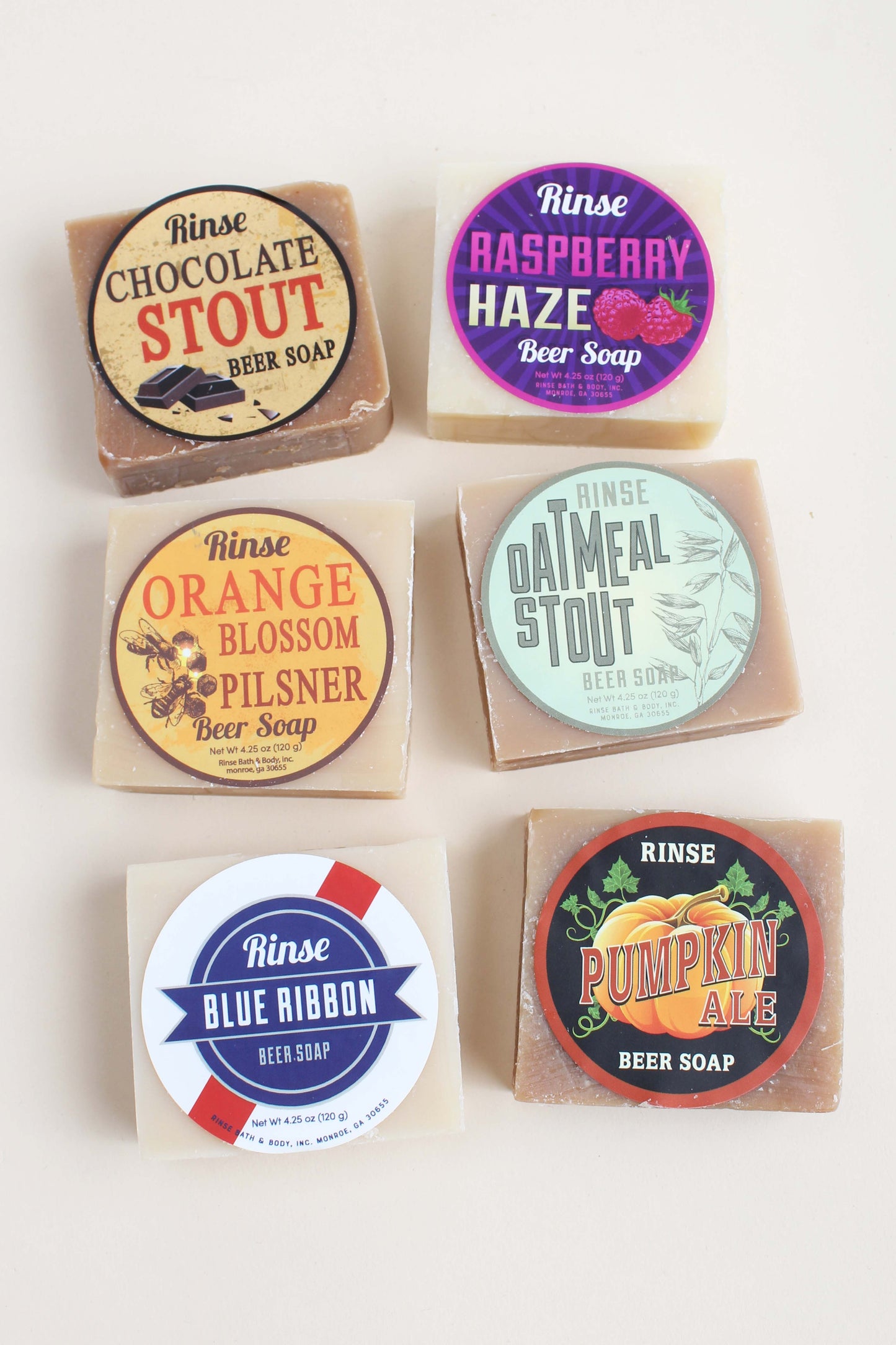 6 Pack of Natural Beer Soap