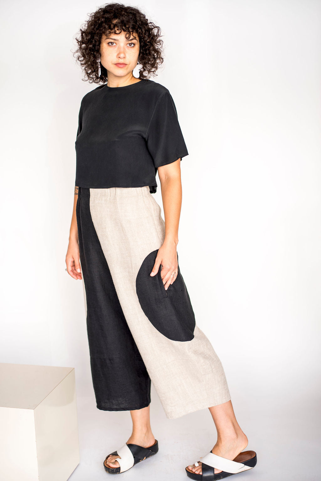 Big Circle Two-Tone Handmade Linen Pants Size S-XL – COMMUNITY