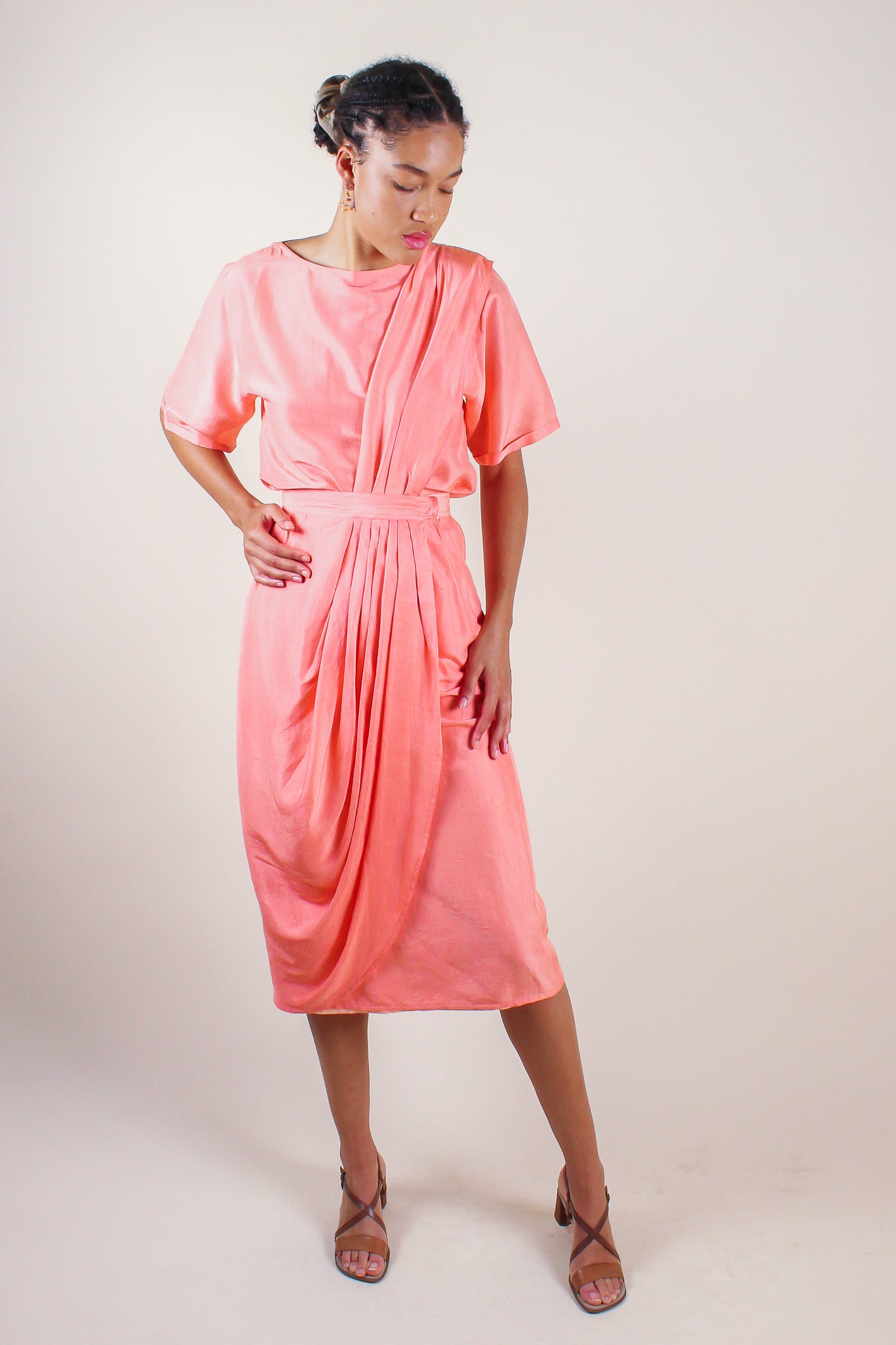 Vintage Two-Piece Peach Strap Dress XS