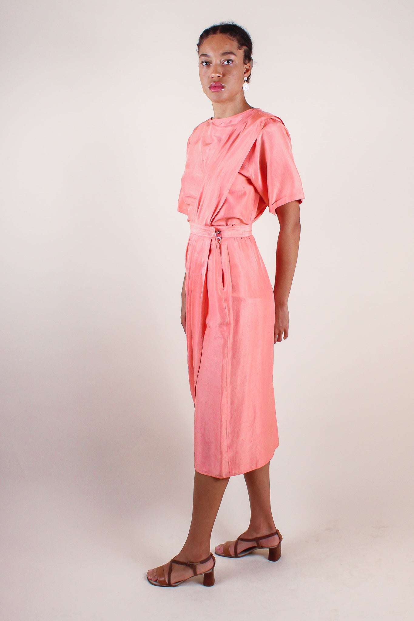 Vintage Two-Piece Peach Strap Dress XS