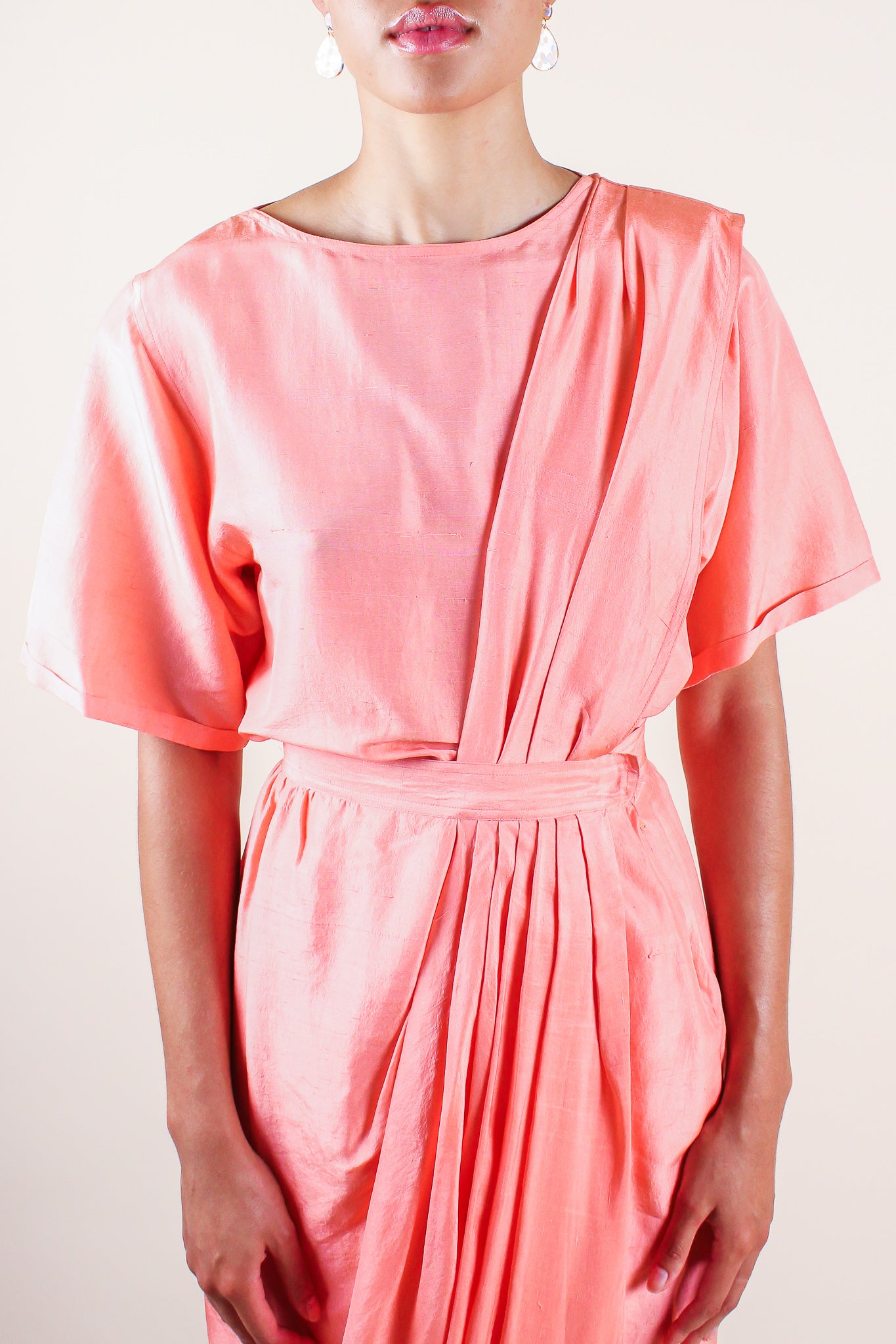 Vintage Two-Piece Peach Strap Dress XS