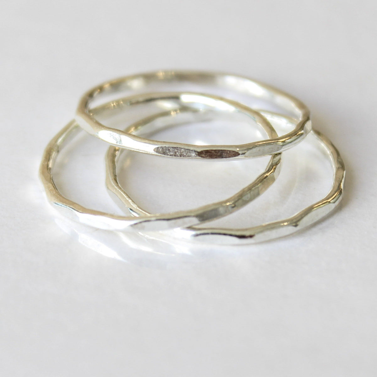 Triple Stack Rings Hammered Sterling Silver Triple Stacking Rings – COMMUNITY
