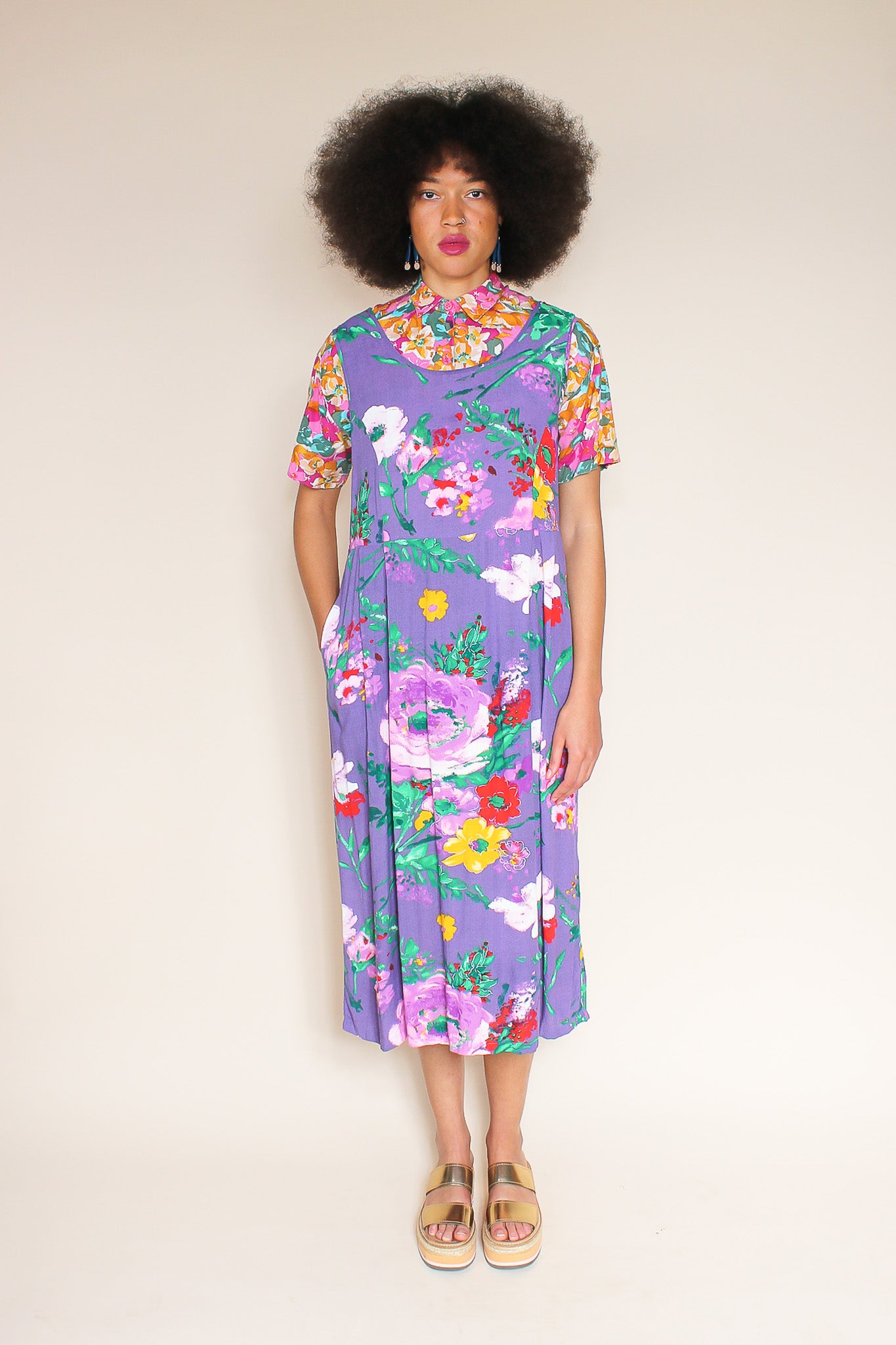 Vintage Amethyst Garden Party Dress Size XL