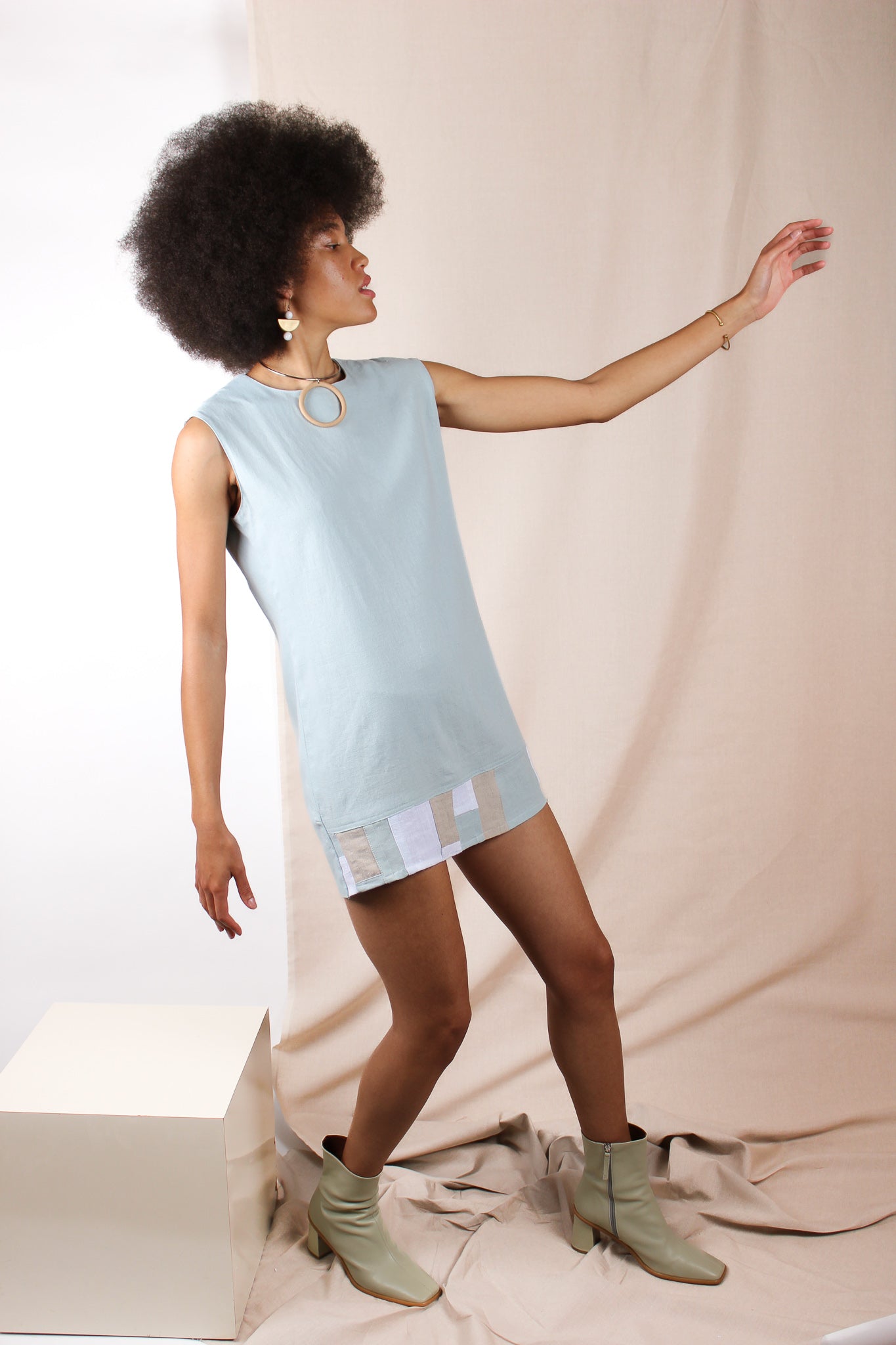 Pojagi Pale Blue Mini Dress Size M